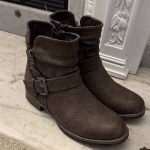 Corkys Textured Brown Ankle Booties